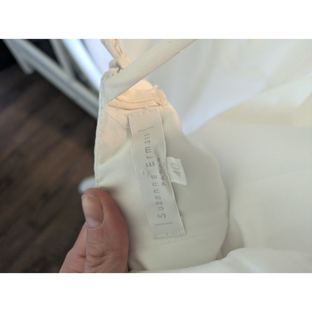 Suzanne Ermann White Wedding Dress Midi Silk Blend 40 US8 - Picture 6 of 12